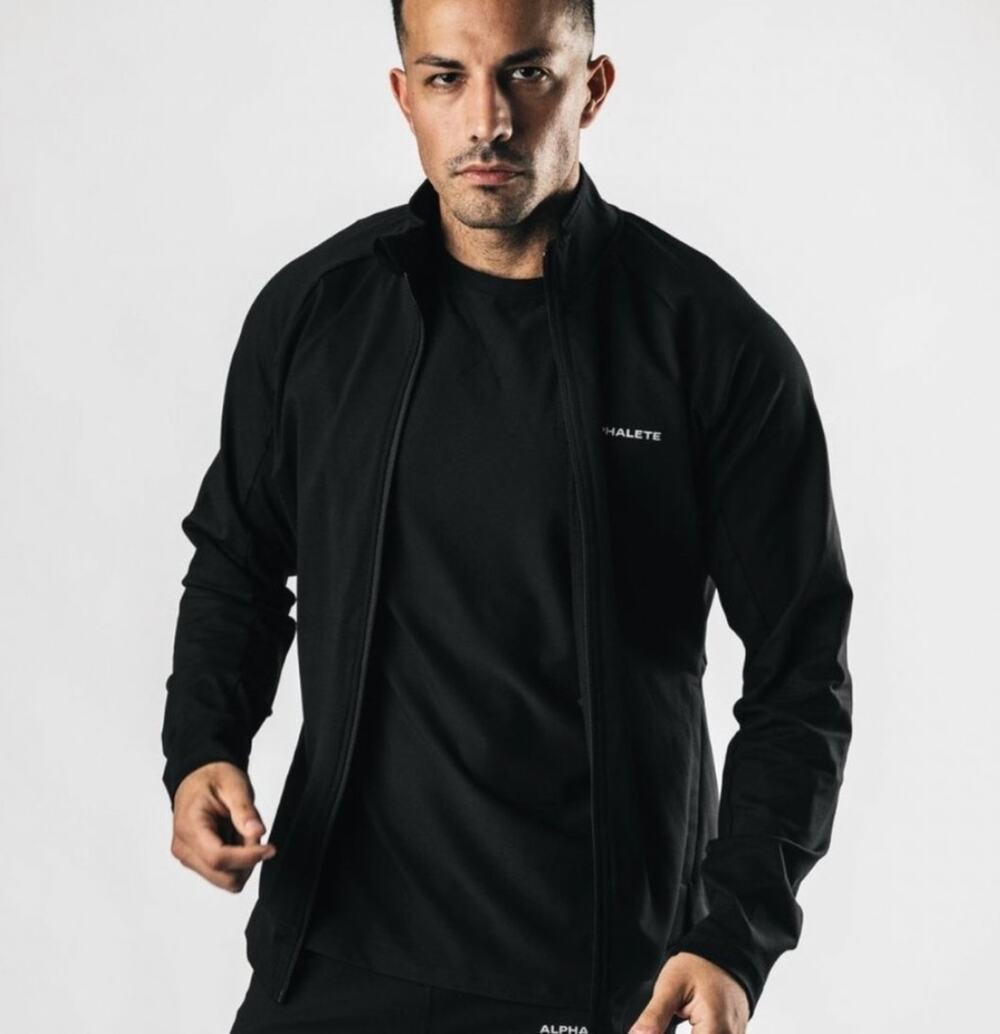 Alphalete Athletics Pro-Elite Zip Jacket Mens S Black Activewear Athleisure Gym